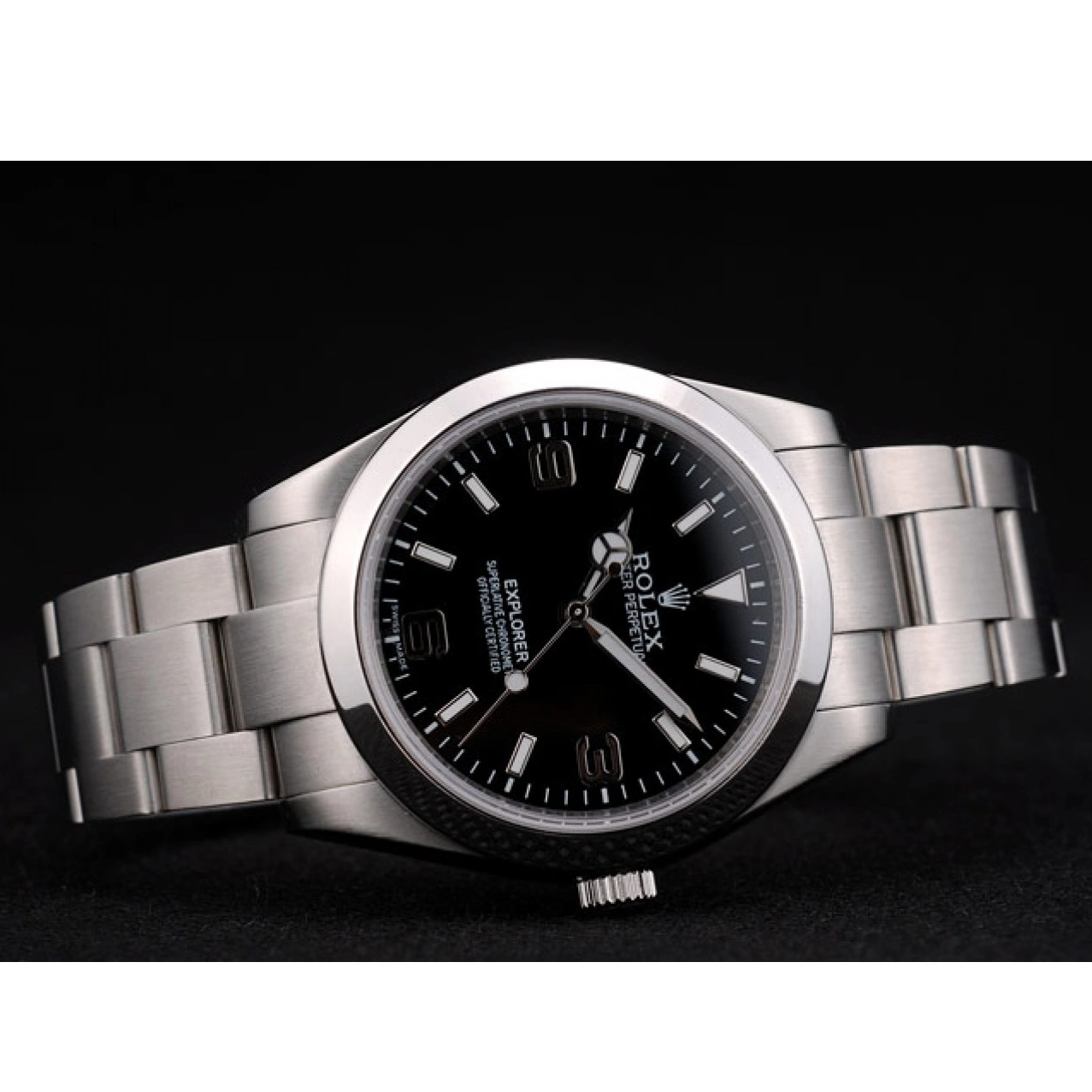 Aaa fake watches Stainless Dial Steel Rolex Black 41984 Explorer Bezel 0611